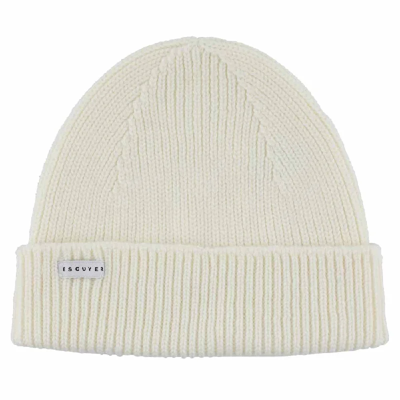 Black snapback cap for sharp modern looks -Ribbed Merino Beanie / Cream