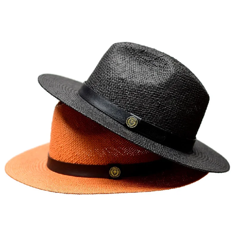 Fedora hats for men with short brims and sleek designs for sharp style -Bruno Capelo Cali Wide Brim Pinch Front Straw Fedora