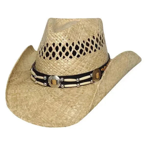 Stylish felt cowboy hats for men with stylish banding for a refined appearance -Bullhide Ashland - Shapeable Straw Cowboy Hat