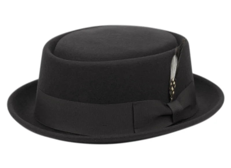 Durable straw fedora hats for men with breathable materials for summer comfort -The Wool Felt PorkPie Hat