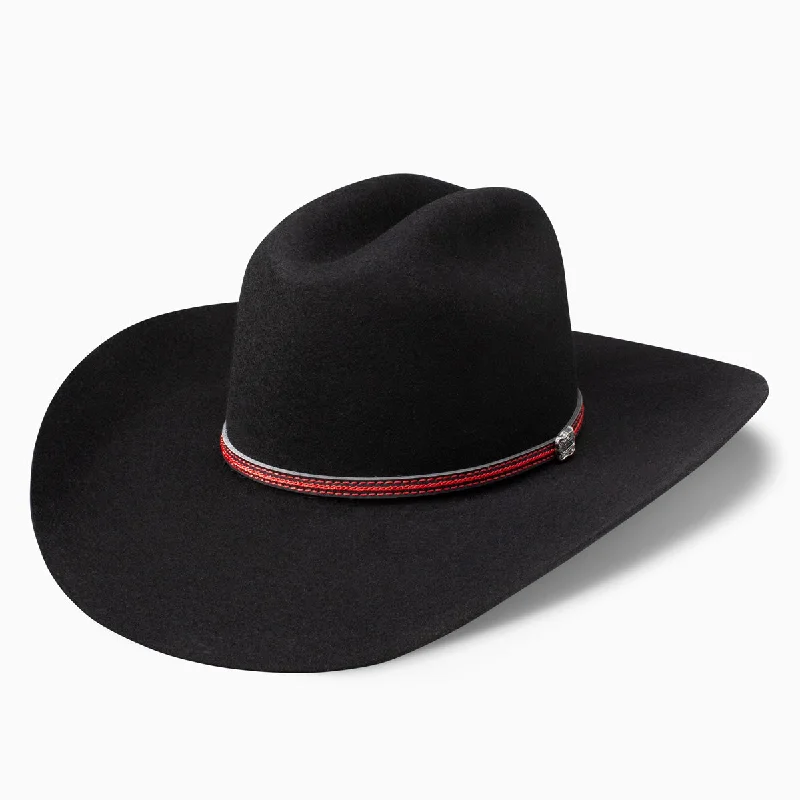 Classic black felt hat for versatile wear -3X Mustang Trail Cowboy Hat