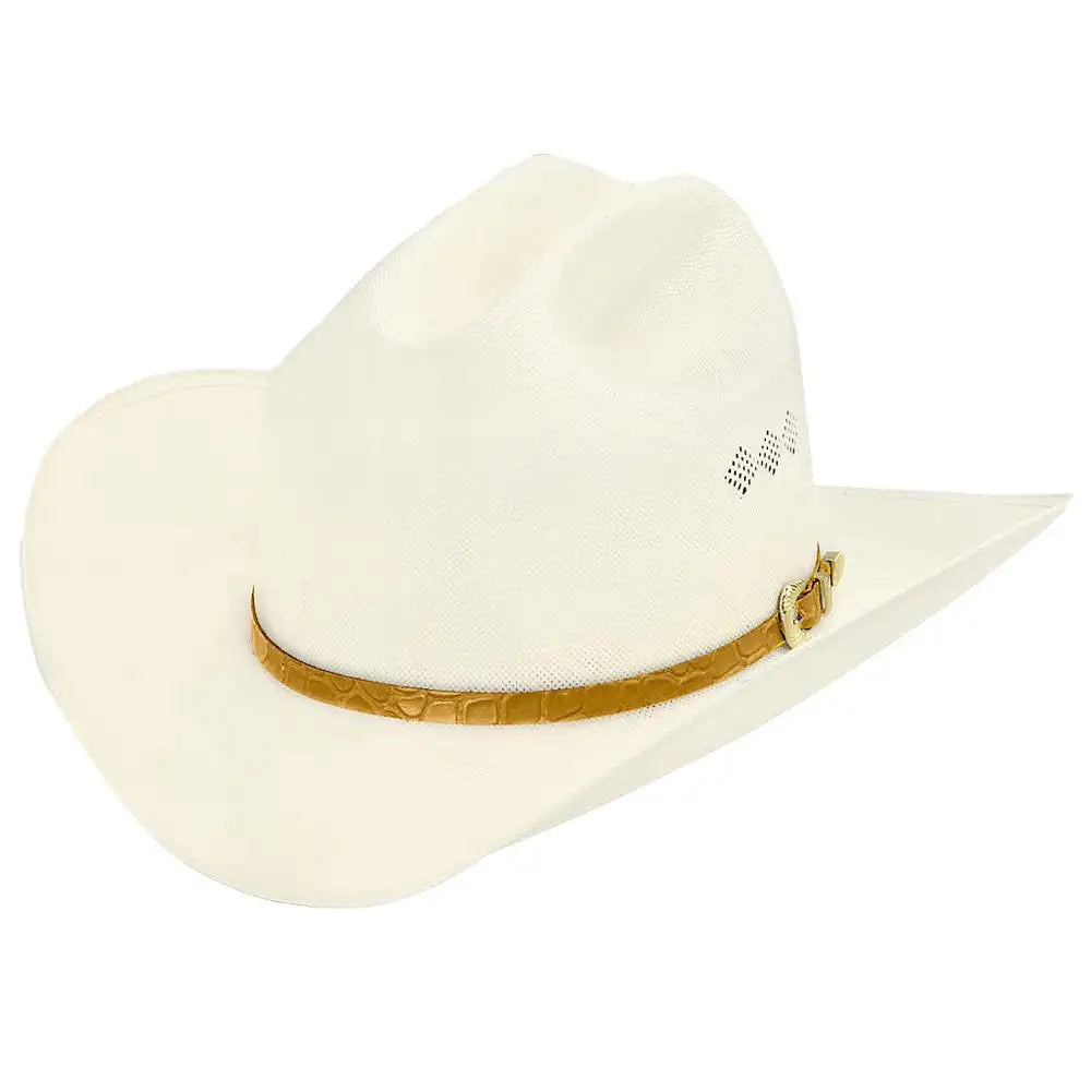 Handmade leather cowboy hats for men with fringe details for a wild, western appeal -Larry Mahan's El Primero (3 1/2") - (15X) Straw Cowboy Hat