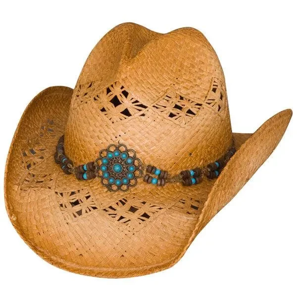 Vintage straw cowboy hats for women with frayed edges for an old-school western vibe -Bullhide Tequila Sunrise - Shapeable Straw Cowboy Hat