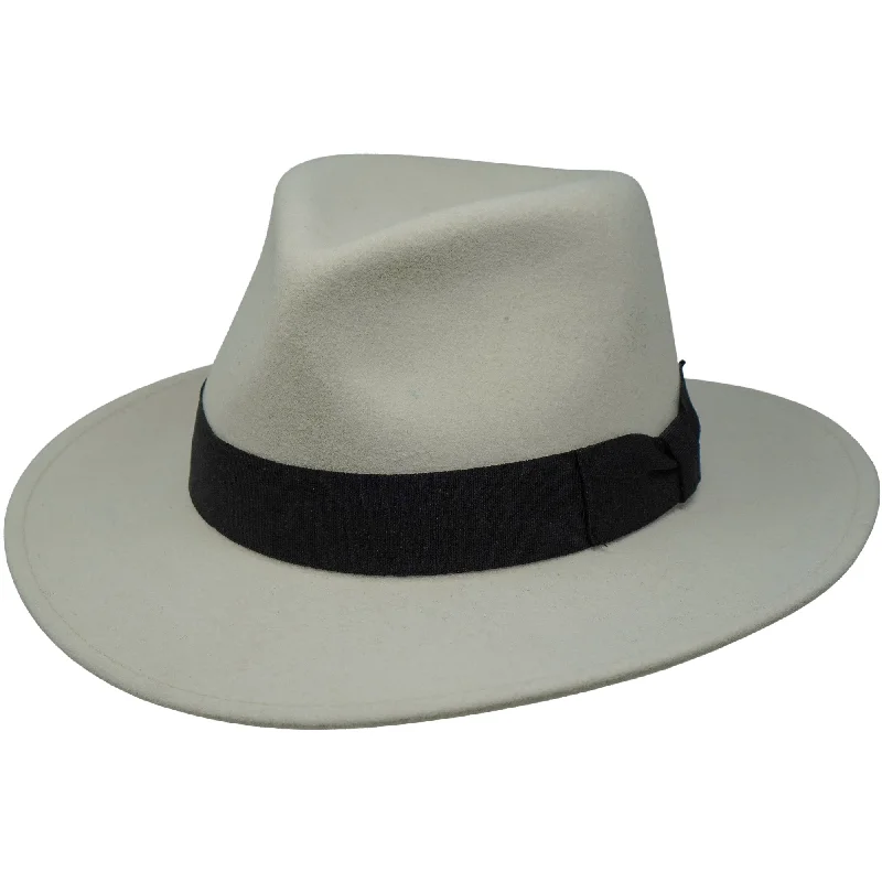 Luxury wool felt hat for refined taste -The Raw Lawrence - Flat Brimmed Fedora Trilby Felt Hat