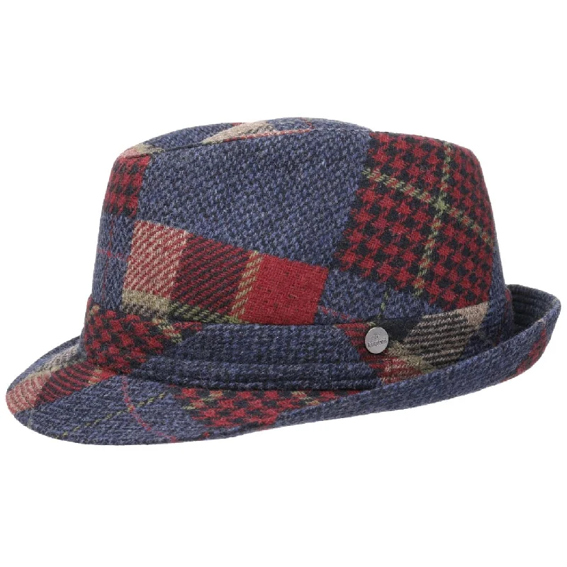 Designer fedora hats for men with detailed stitching and stylish finishes -Merino Patchwork Trilby Hat by Lierys