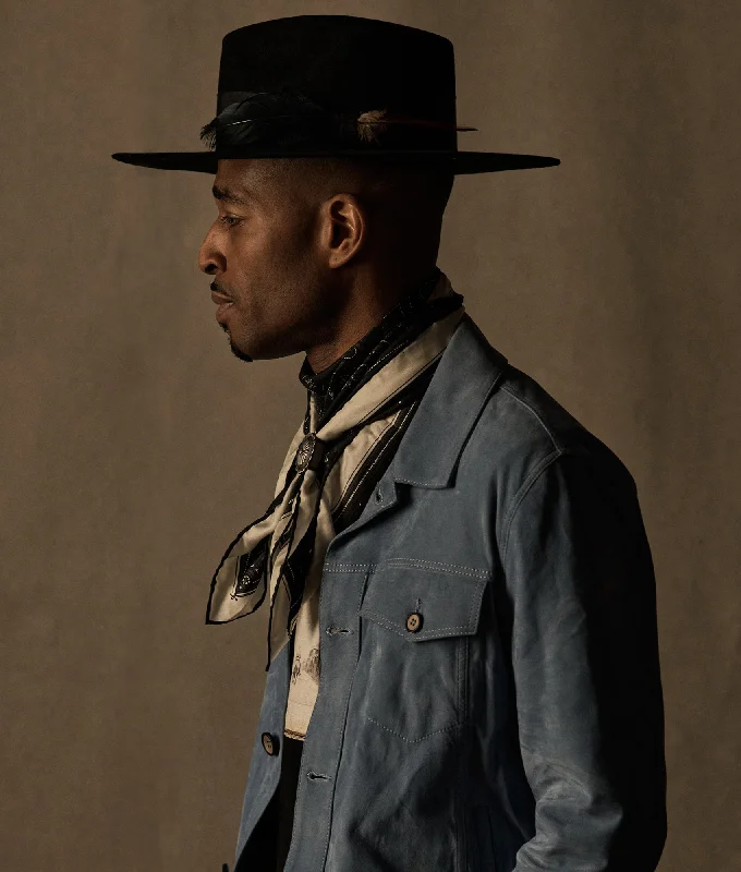 Wide-brim cowboy hats for women with floral designs for a western-inspired style -The Capitol :: Black