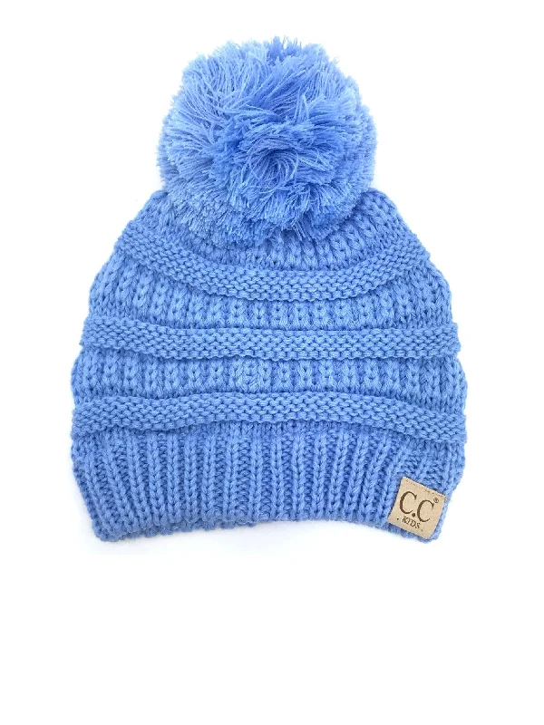 Retro cap with faded wash finish -YJ-847 POM Pale Blue Kid Beanie