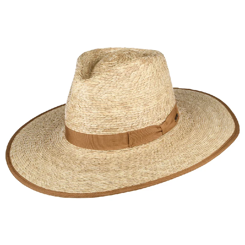 Eco-friendly cowboy hats for women made from sustainable materials for conscious fashion -Brixton Hats Jo Rancher Straw Cowboy Hat - Natural-Tan