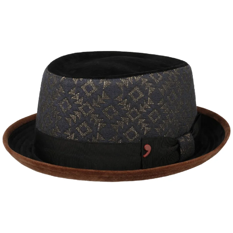 Lightweight fedora hats for men with breathable straw for hot weather comfort -Daluno Pork Pie Cloth Hat by Alfonso D'Este