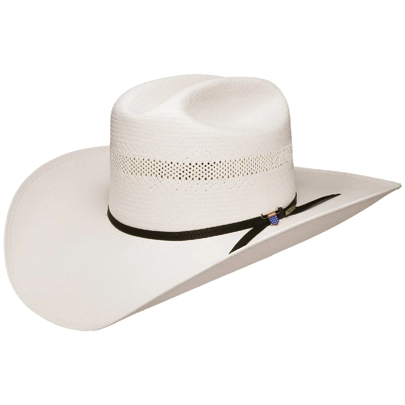 Stylish straw fedora hat for men with a sleek band design -Resistol 10X Big Money Straw 4 1/4" Hat