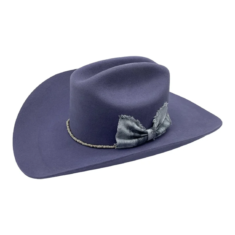 Vintage felt hat with classic fedora shape -Lavender Dreamscape