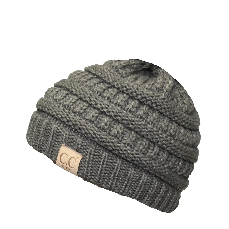 Soft cotton cap for all-day wear ease -YJ-847 Light Melange Kid Beanie