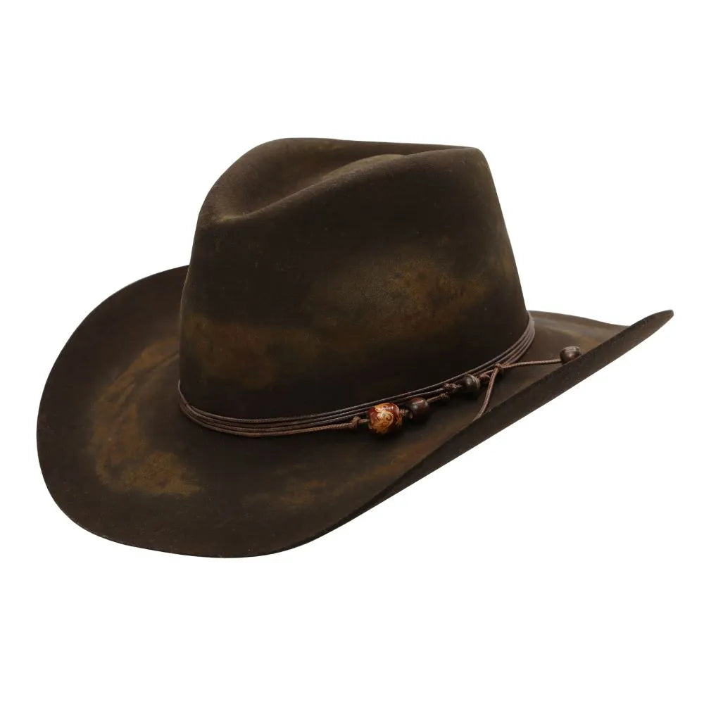 Classic cowboy hats with leather straps for women for a western-inspired, rugged look -Peter Grimm Rob - Wool Felt Cowboy Hat