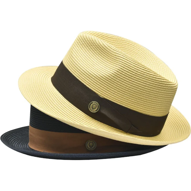 Elegant straw fedora hats for women with intricate band designs for added charm -Bruno Capelo Francesco Timeless Straw Fedora