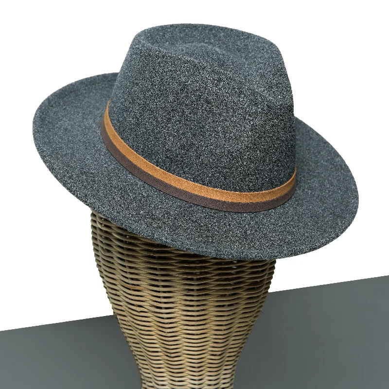 Classic wool fedora hats for women with structured design and warm color palette -Chokore Fedora Hat with Dual Tone Band (Dark Gray)