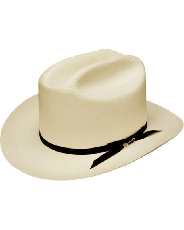 Handmade cowboy hats with custom designs for personalized fashion statements -Stetson Men's White Shantung Open Road Hat - 099P45