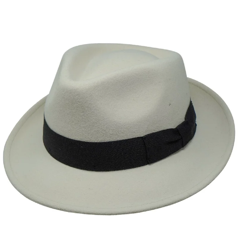 Classic felt hat for vintage-inspired outfits -The Raw Doyle - Teardrop Fedora