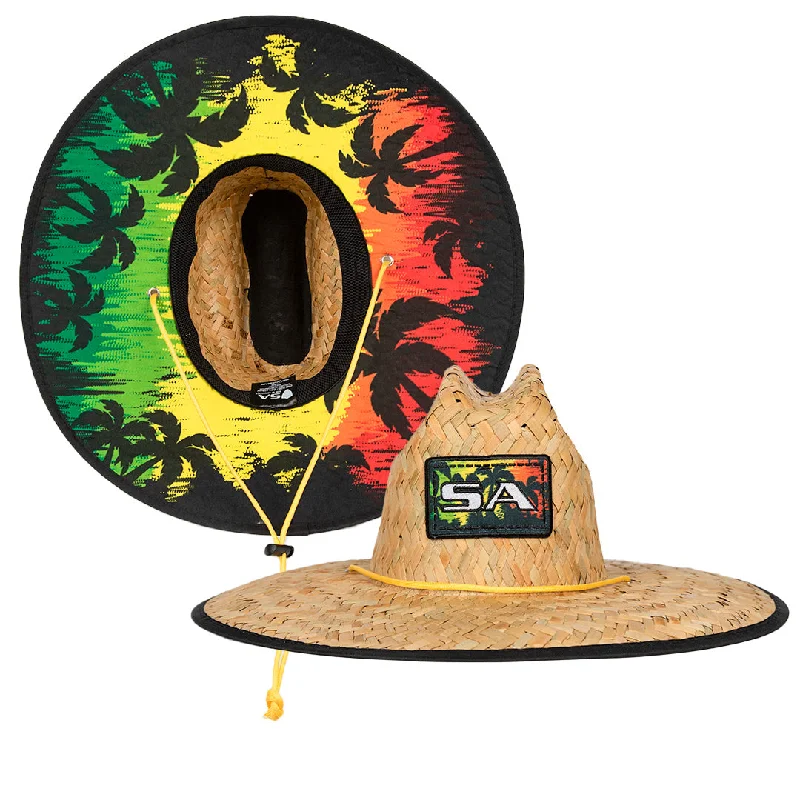 High-quality straw hat for men with a wide brim and durable construction -Under Brim Straw Hat | Rasta 2.0