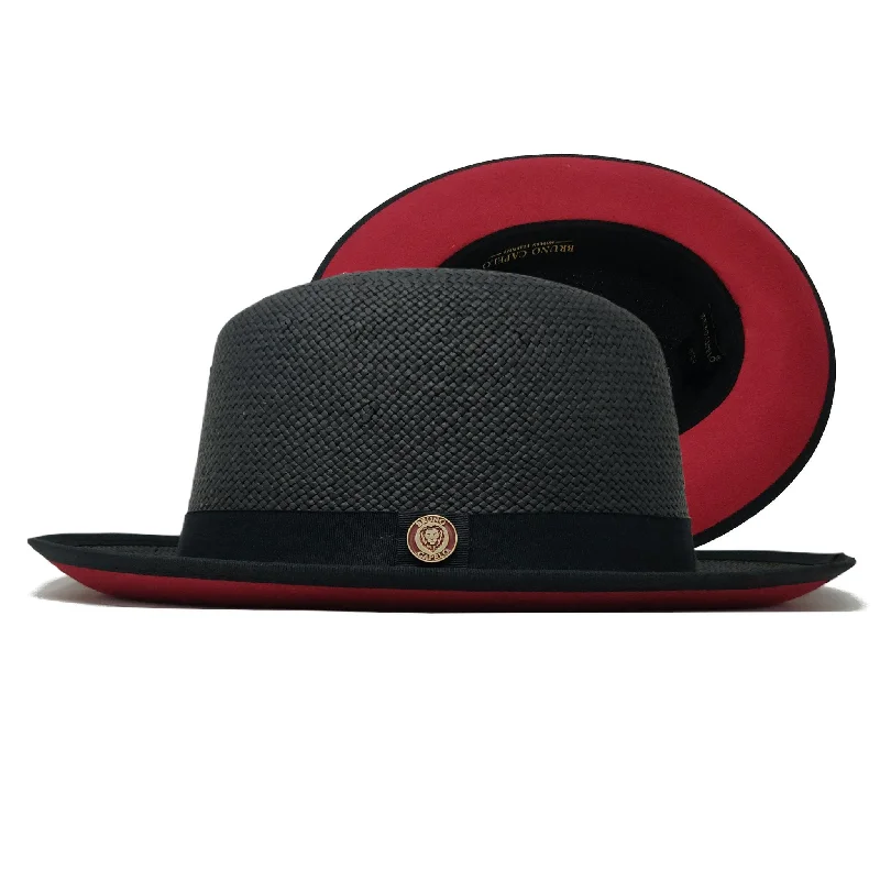 Comfortable straw fedora hats for women with ventilation for breathability -Bruno Capelo Empire Straw Red Bottom Fedora