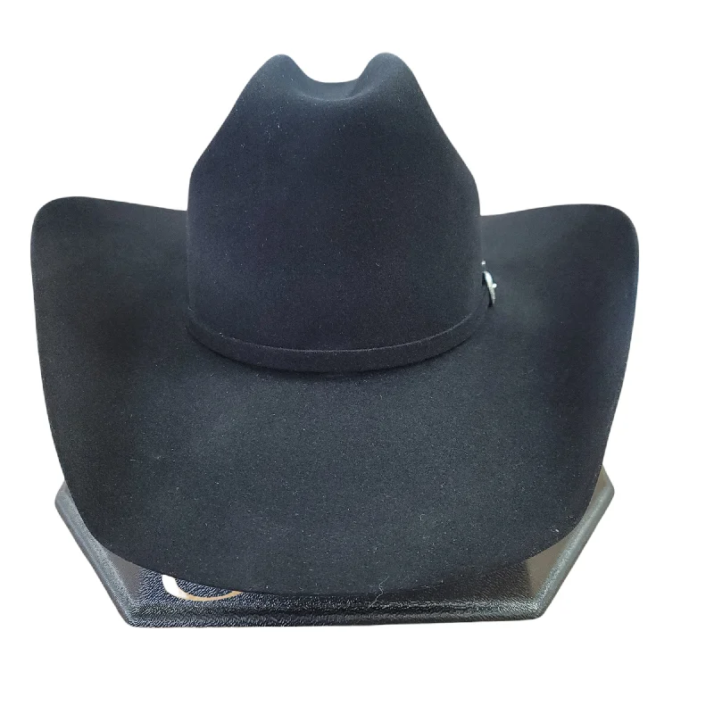 Rugged felt hat for tough trail adventures -American Hat Co. - 7X Black Felt Cowboy Hat - 4 1/4" Brim