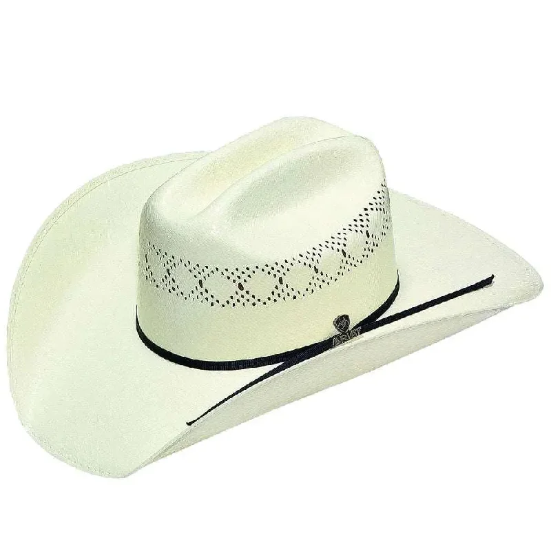 Elegant cowboy hats for men with beaded bands and native-inspired designs -Ariat 2-Ply Cattleman (A73134) - (10X) Shantung Straw Cowboy Hat