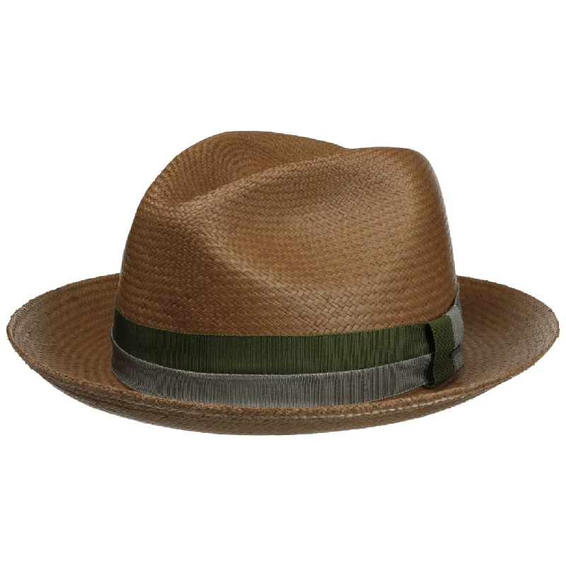 Trendy straw hat for women with geometric accents for modern touch -Halper Panama Hat by Bailey 1922