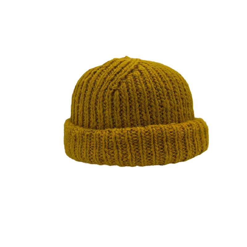 Handmade wool felt hat for artisan appeal -Yellow Alpaca Beanie