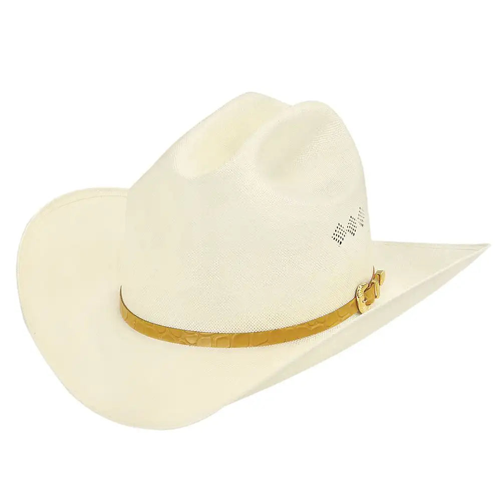 Retro-inspired cowboy hats with fringe detailing for women with boho-western style -Larry Mahan's El Primero (4") - (15X) Straw Cowboy Hat