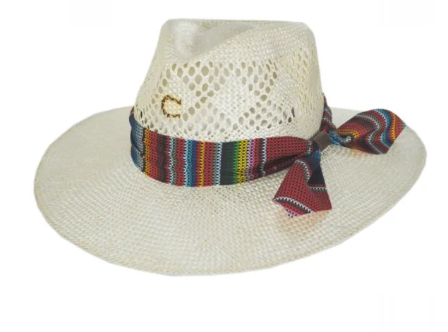 Timeless straw hat for women with delicate pattern and feminine design -Charlie 1 Horse -  Fiesta - Sisal Straw