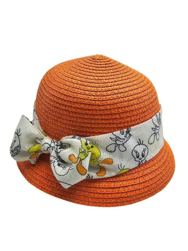 Bold felt hat with vibrant color pops -Childrens Sun Hat Bucket Cap (Tweety Chirp)