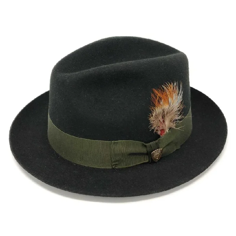 Custom straw fedora hats for men with personalized embroidery for a unique twist -Dobbs Barrington Pinch Front Wool Felt Fedora