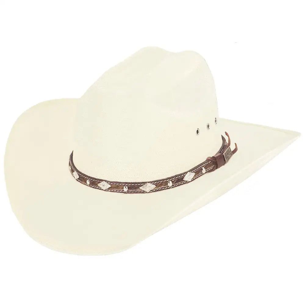 Elegant cowboy hats for men with beaded bands and native-inspired designs -Larry Mahan's Brindle (4 1/2") - (10X) Straw Cowboy Hat