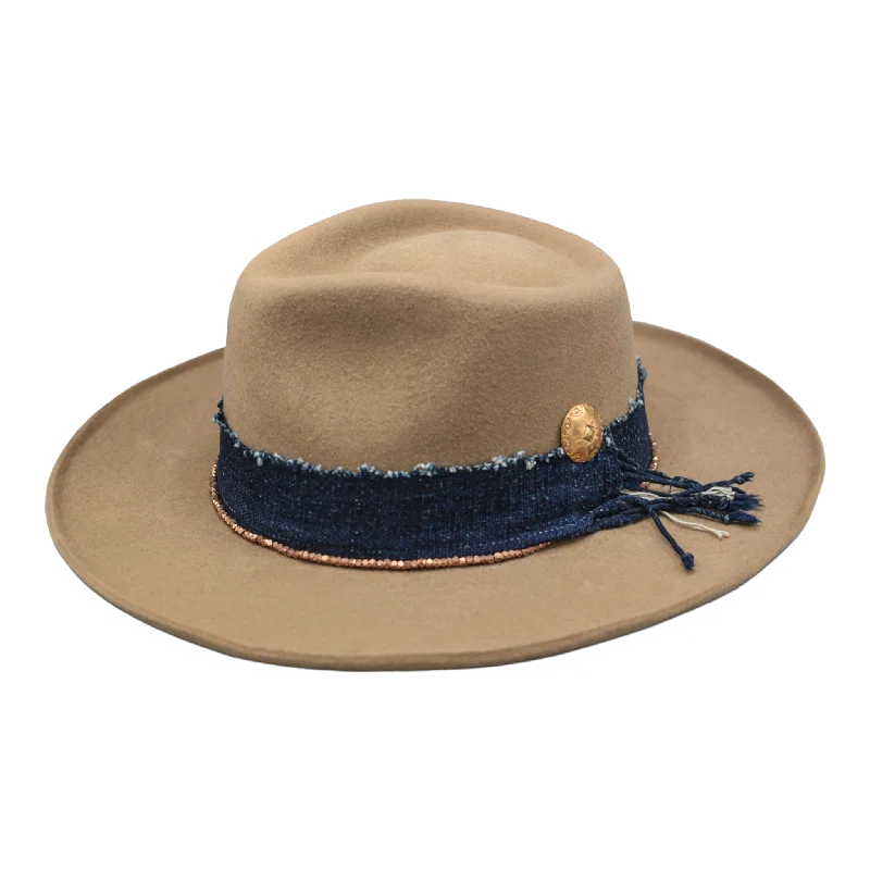 Designer felt hat with artistic wool craft -Up On The Ridge