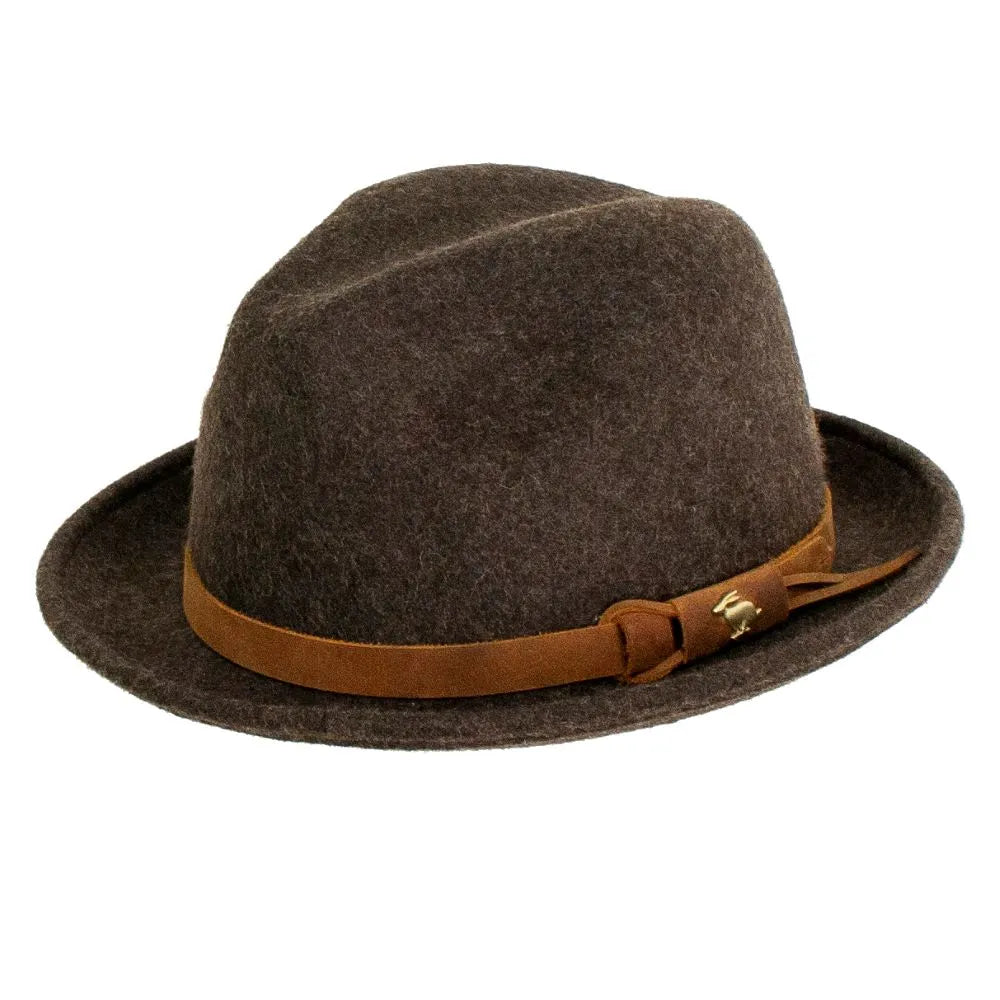 Stylish felt cowboy hats for women with velvet bands for a rich, luxurious finish -Peter Grimm Gideon - Wool Felt Fedora Hat