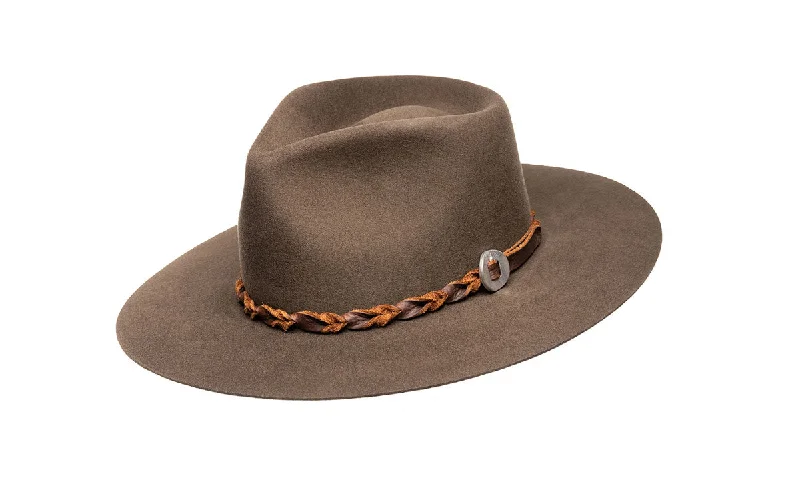 Lightweight felt hat with breathable fabric -FINN WIDE STIFF BRIM HAT - SERPENT