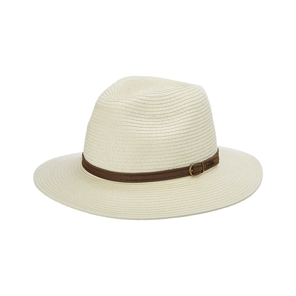 Casual straw cap for men with simple design and relaxed look -Scala - Ivory Toyo Safari Hat