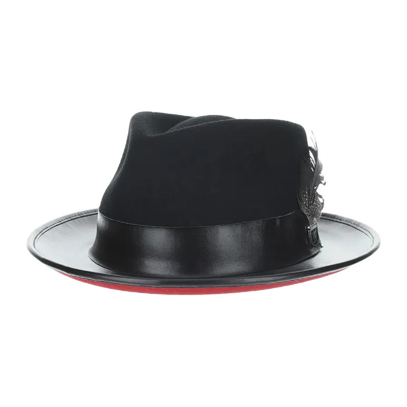 Classic straw fedora hats for men with contrasting bands for eye-catching appeal -Stacy Adams Provo Pinch Front Fedora