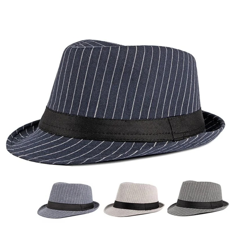 Affordable felt hat for budget-friendly accessorizing -Jazz Striped Trilby Hat