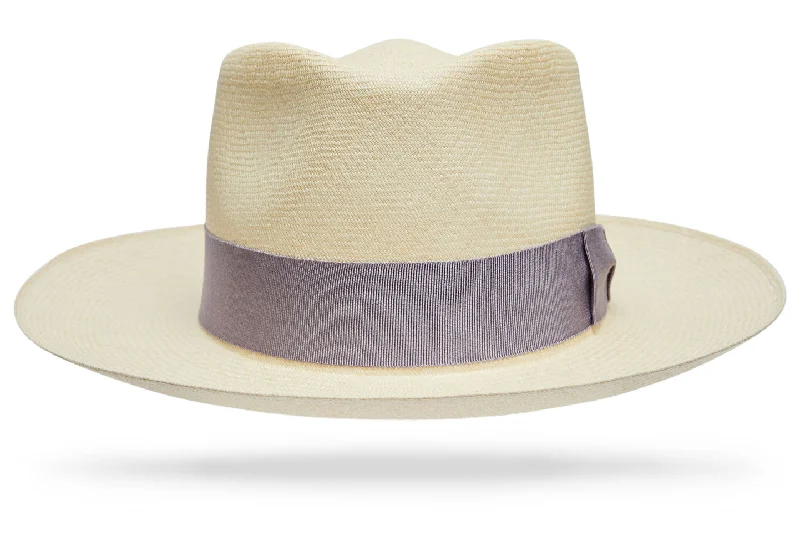 Straw sun hat for men with breathable fabric for warm-weather comfort -Montecristi Pastels Periwinkle