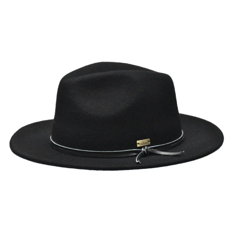 Comfortable felt fedora hats for men with moisture-wicking lining for all-day wear -Bruno Capelo Tarik Flat Brim Wool Fedora