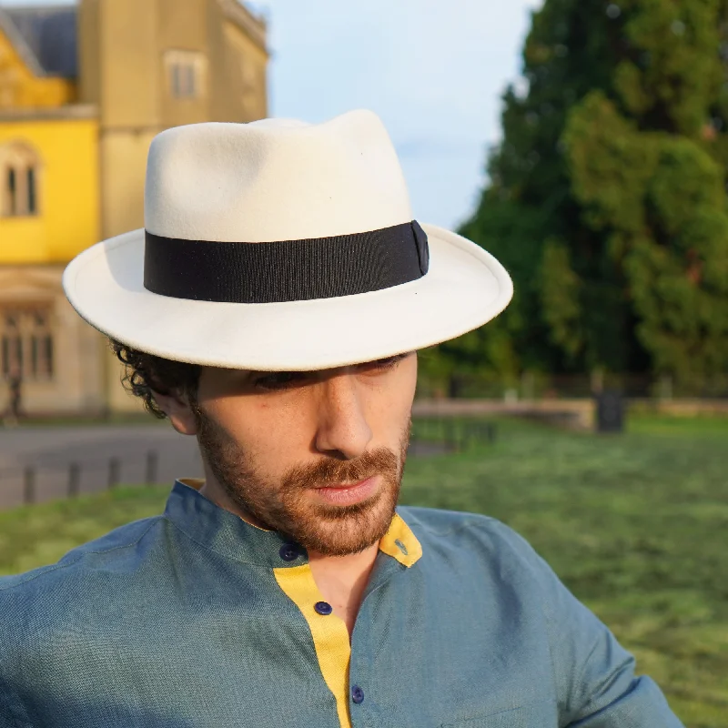 Soft felt hat for cozy everyday comfort -The Raw Doyle - Teardrop Fedora