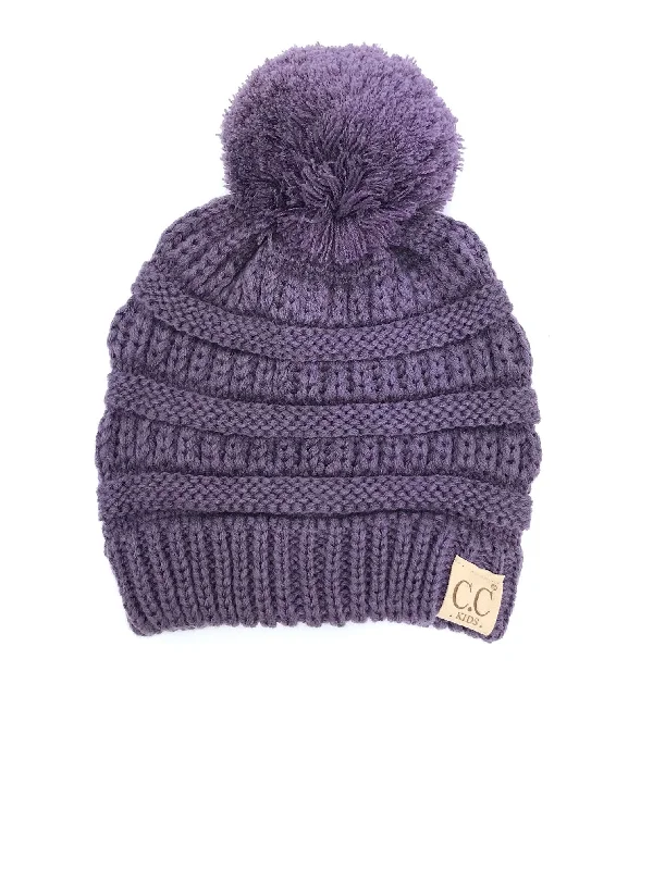 Cotton mesh cap for airy outdoor comfort -YJ-847 POM Violet Kid Beanie