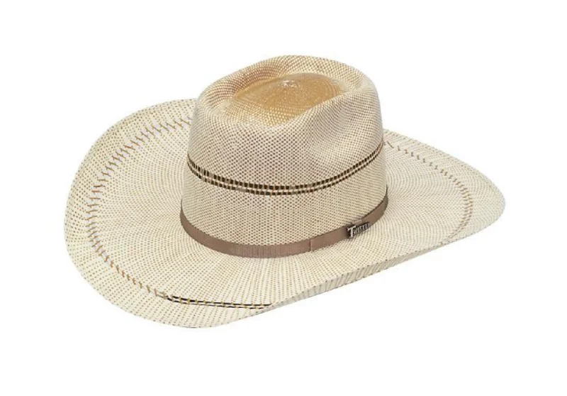 Stylish straw hat for men with natural design for summer fashion -Twister - Bangora - T71225