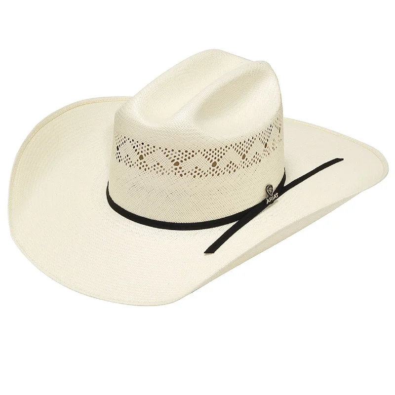 Vintage-style straw hat for men with classic design and retro influence -Ariat 30X Shantung Hat