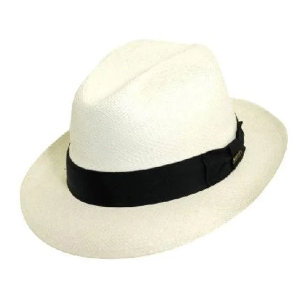 Handmade straw beach hat for women with natural, breathable material -Scala - Grade 3 Panama Snap Brim Hat