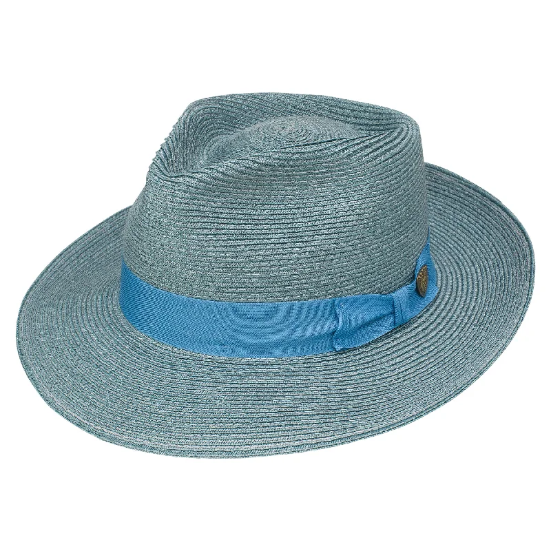 Fedora hats for men with leather straps and brass buckles for a rugged appeal -Dobbs Cornell Hemp Milan Straw Fedora