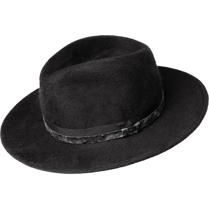 Premium wool fedora hats for men with clean, sharp edges and refined look -Bailey Croft Beaver Finish Wool Wide Brim Fedora