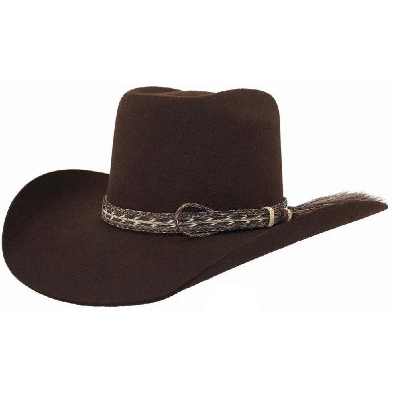 Stylish cowboy hats for women with decorative band accents for a chic look -Brick Crown Cowboy Hat With Horsehair Band