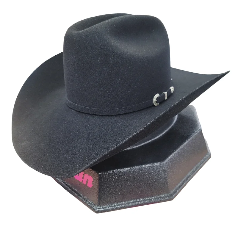 Breathable felt hat for all-day comfort -American Hat Co. - 40X Black Felt Cowboy Hat - 4 1/4" Brim