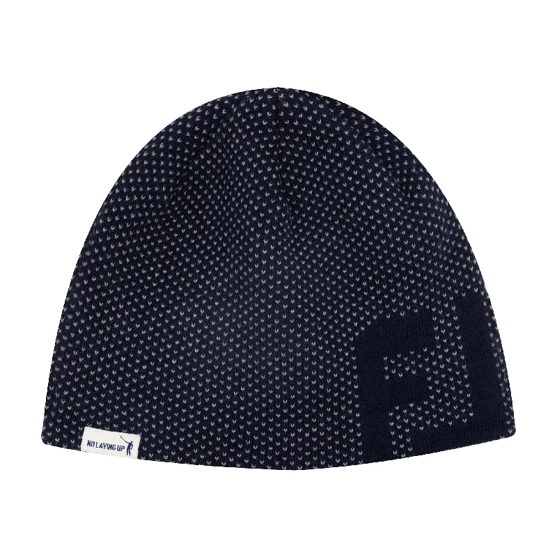 Sports team cap for game day support -NLU X FJ Knit Beanie Hat | Navy